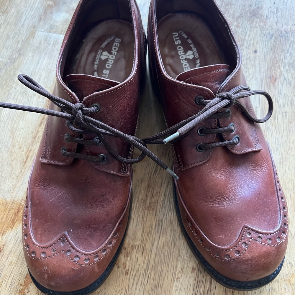 BEDFORD STU ORIGINAL
GOODYEAR WELT Men's Brown Leather Oxford Shoes